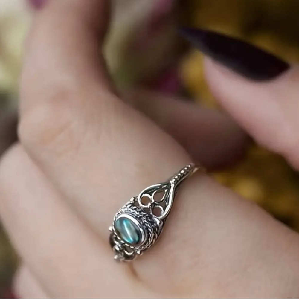 Silver Plated Rainbow Vintage Ring - Picture 4 of 4